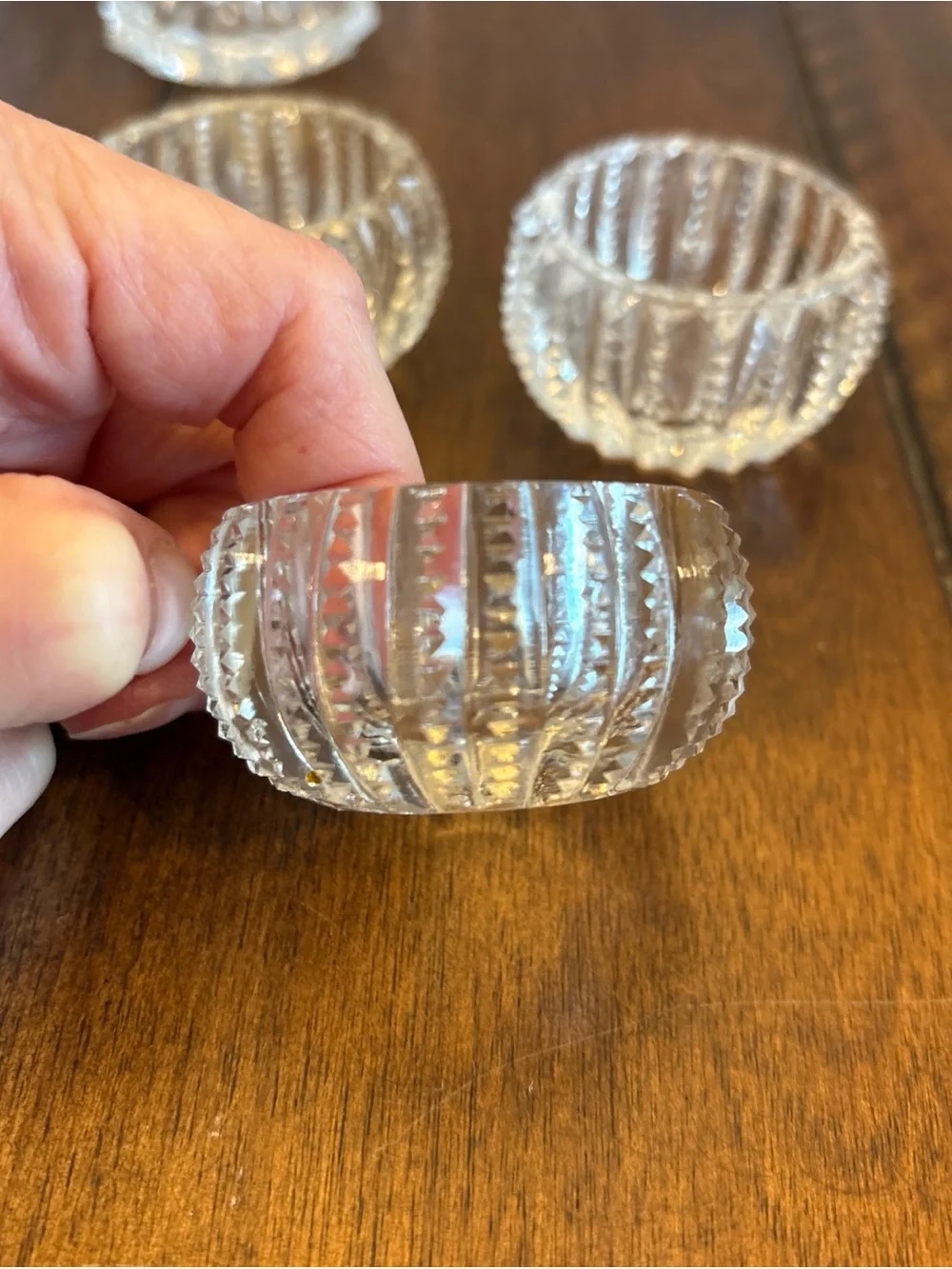 VTG Glass Salt Dip Cellar Clear Pressed Pattern Mixed Lot Set of 11 Table Decor
